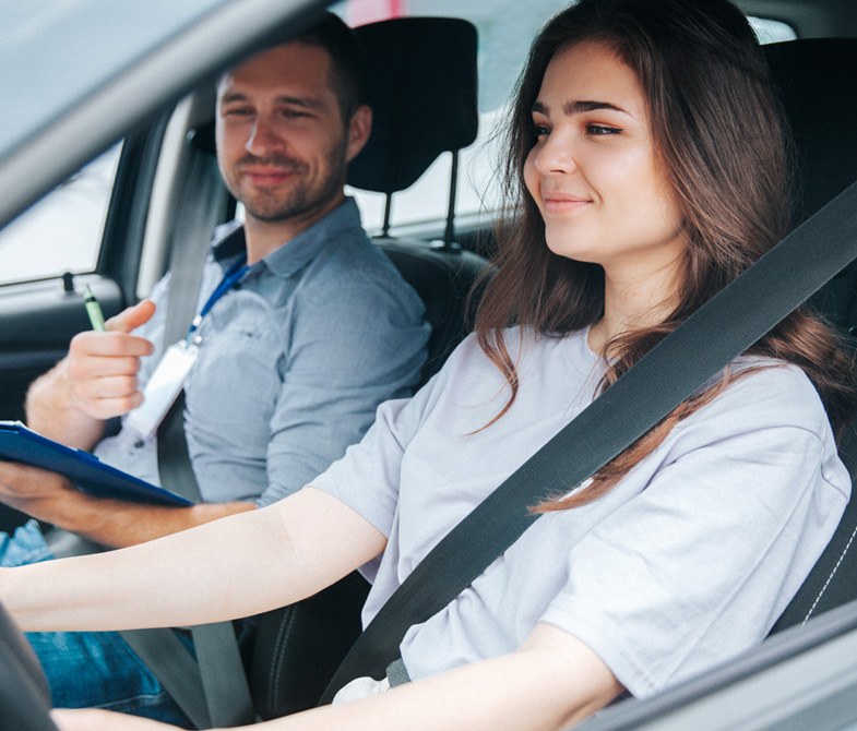 MyDrive instructor giving a thumbs up during a driving lesson
